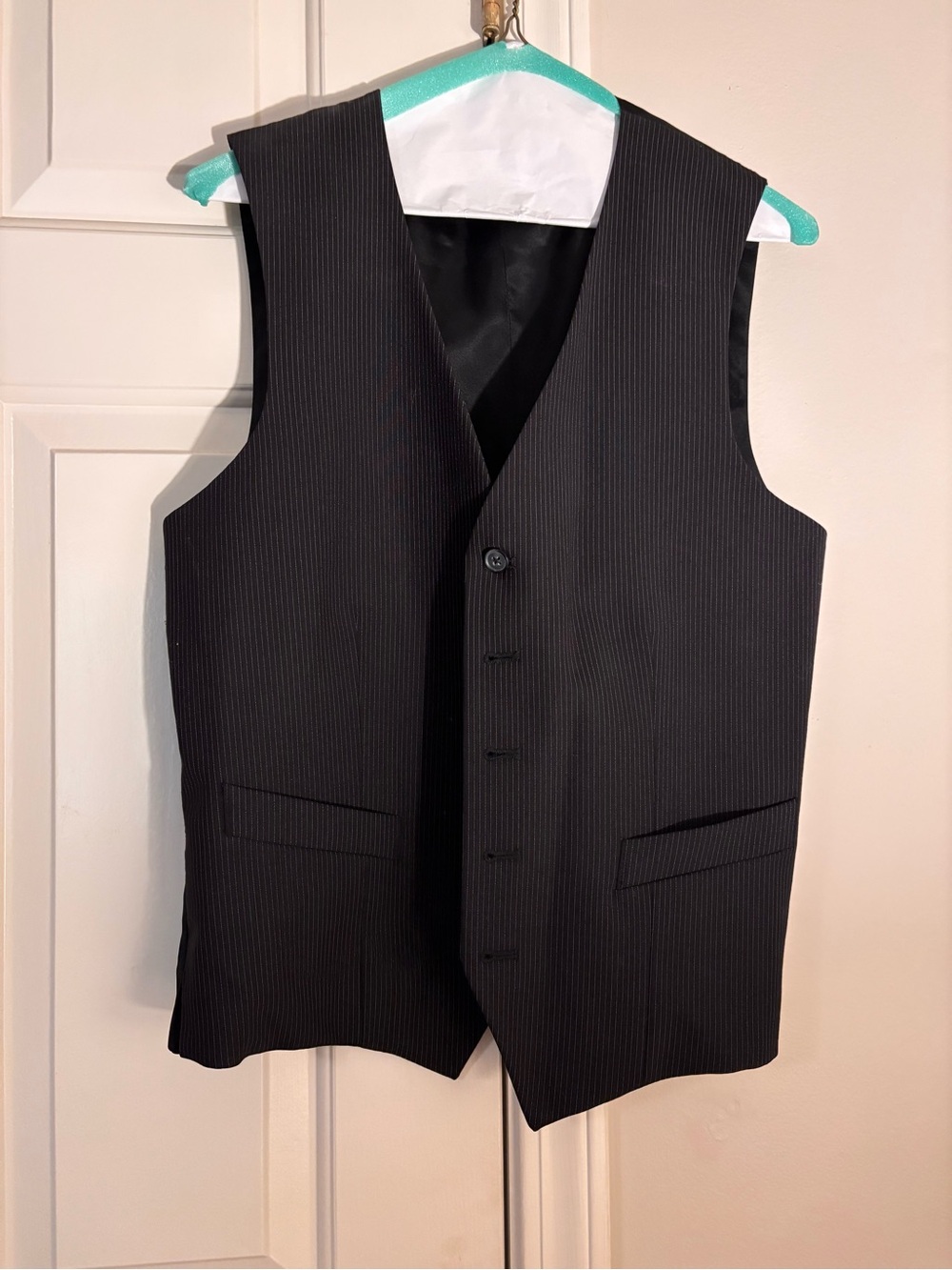 Express Black Pinstripe Men's Dress Vest